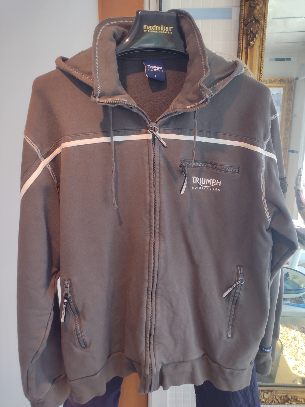 Triumph Navy and Charcoal Logo Tag Sweatshirt - Picture 2 of 8